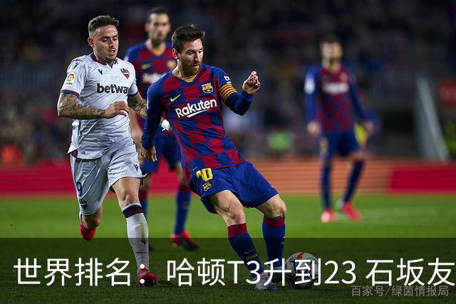 世界排名：哈顿T3升到23 石坂友宏日巡首胜412位